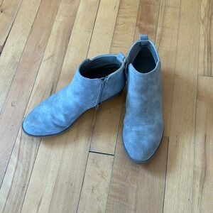 Grey Faux Suede Ankle Booties